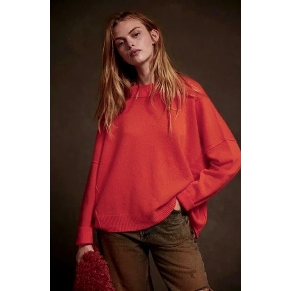 FREE PEOPLE Cashmere Mila Sweater Crew Neck Pullover Knit Oversized X-Large
